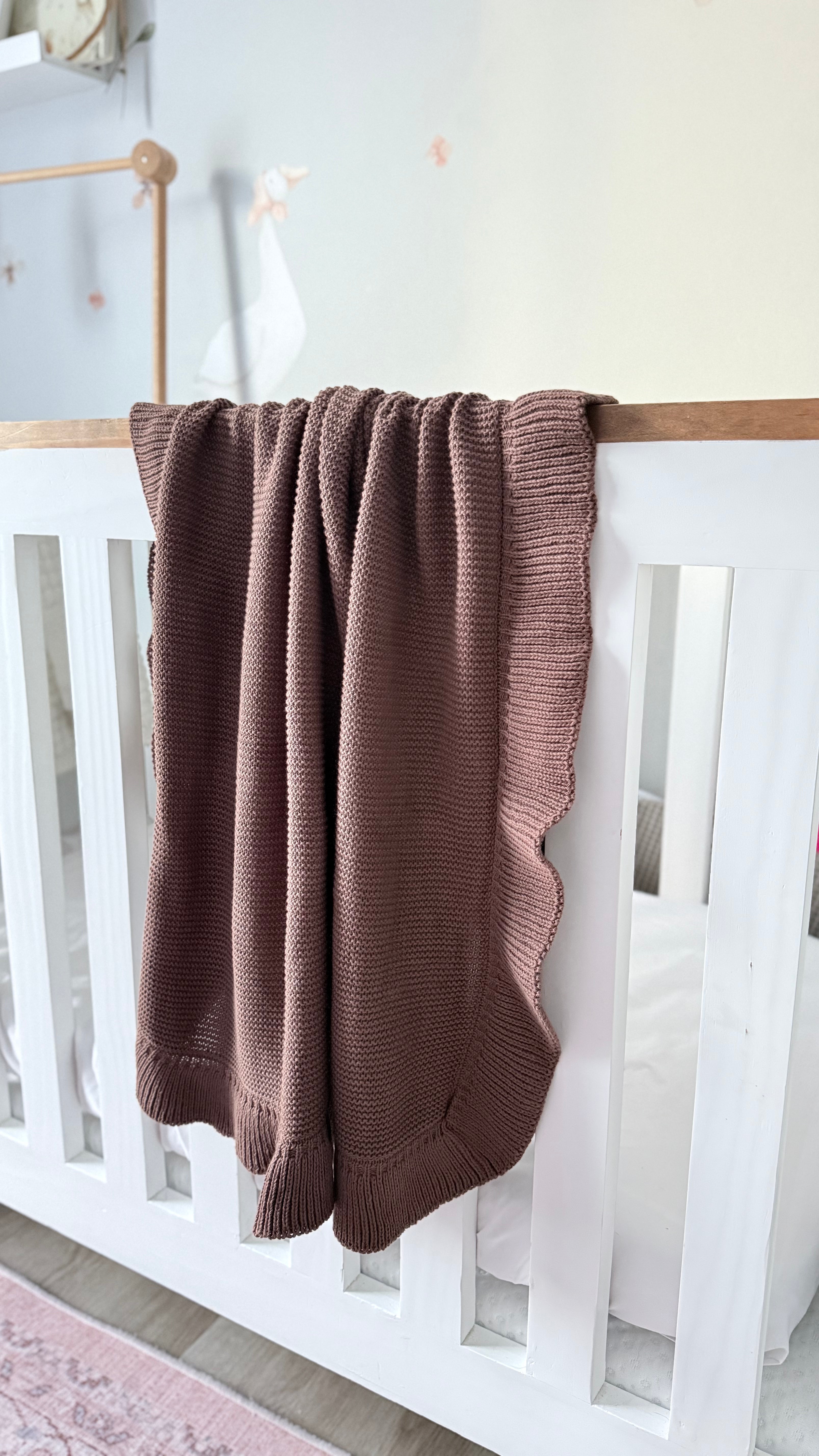 Ruffle swaddle personalised blanket