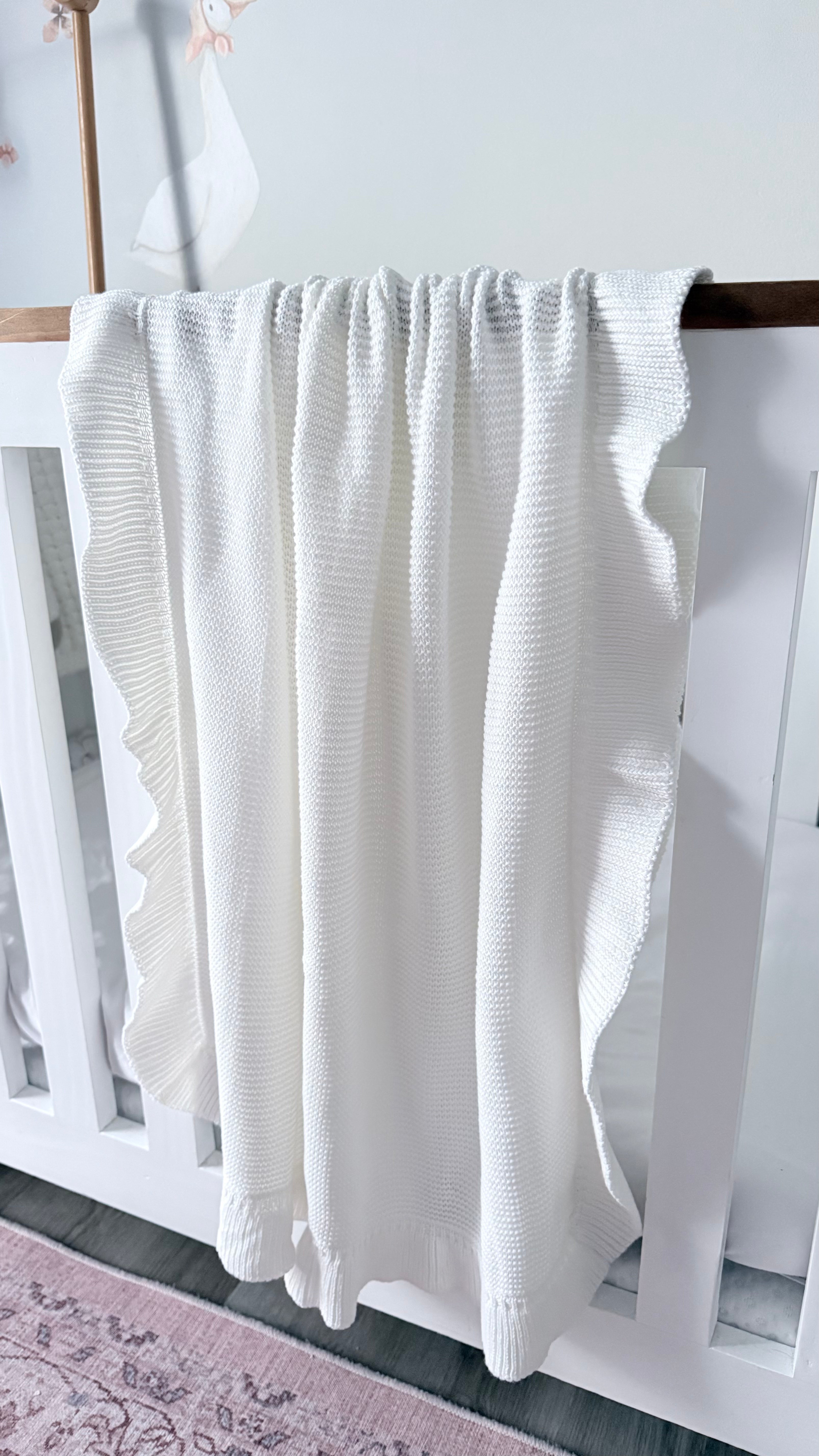 Ruffle swaddle personalised blanket